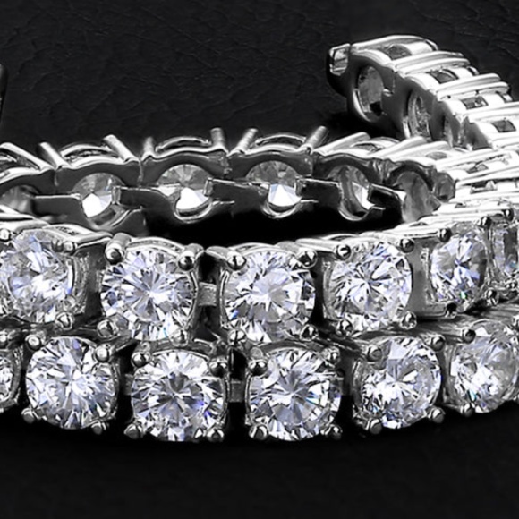 3mm CZ Diamond Tennis Bracelet in White Gold KRKC - Picture 2 of 6